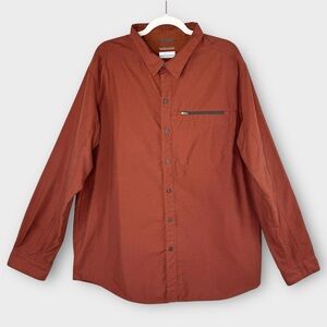 Columbia Men’s Omni-Wick Fishing Button Down Shirt XXL Burnt Orange Long Sleeve